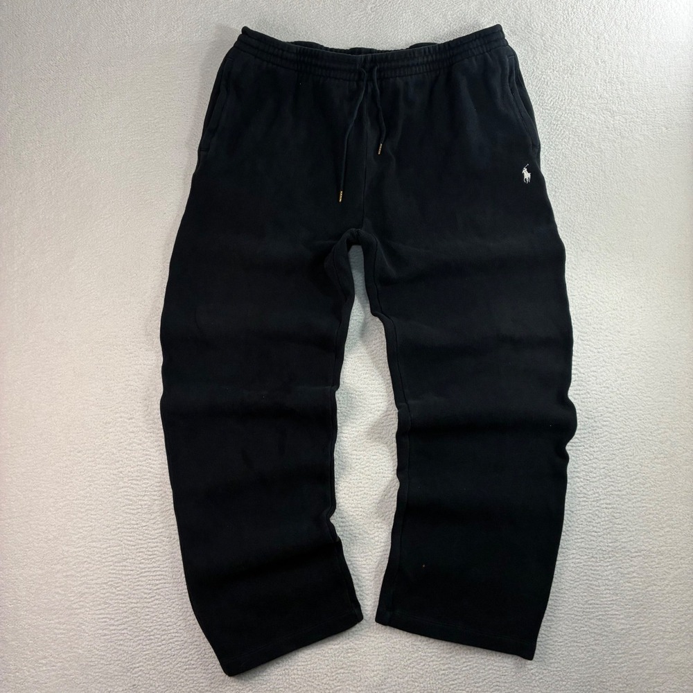 Polo Ralph Lauren Sweatpants Men XL Black Baggy Drawstring Relaxed Vintage Y2K